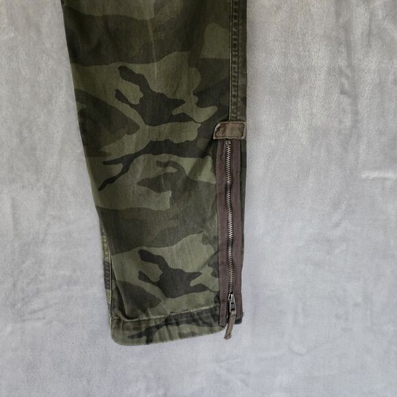 Abercrombie & Fitch Camo Pants Mens 30x30 Rustin Athletic Slim Green Zip Leg - Picture 4 of 12